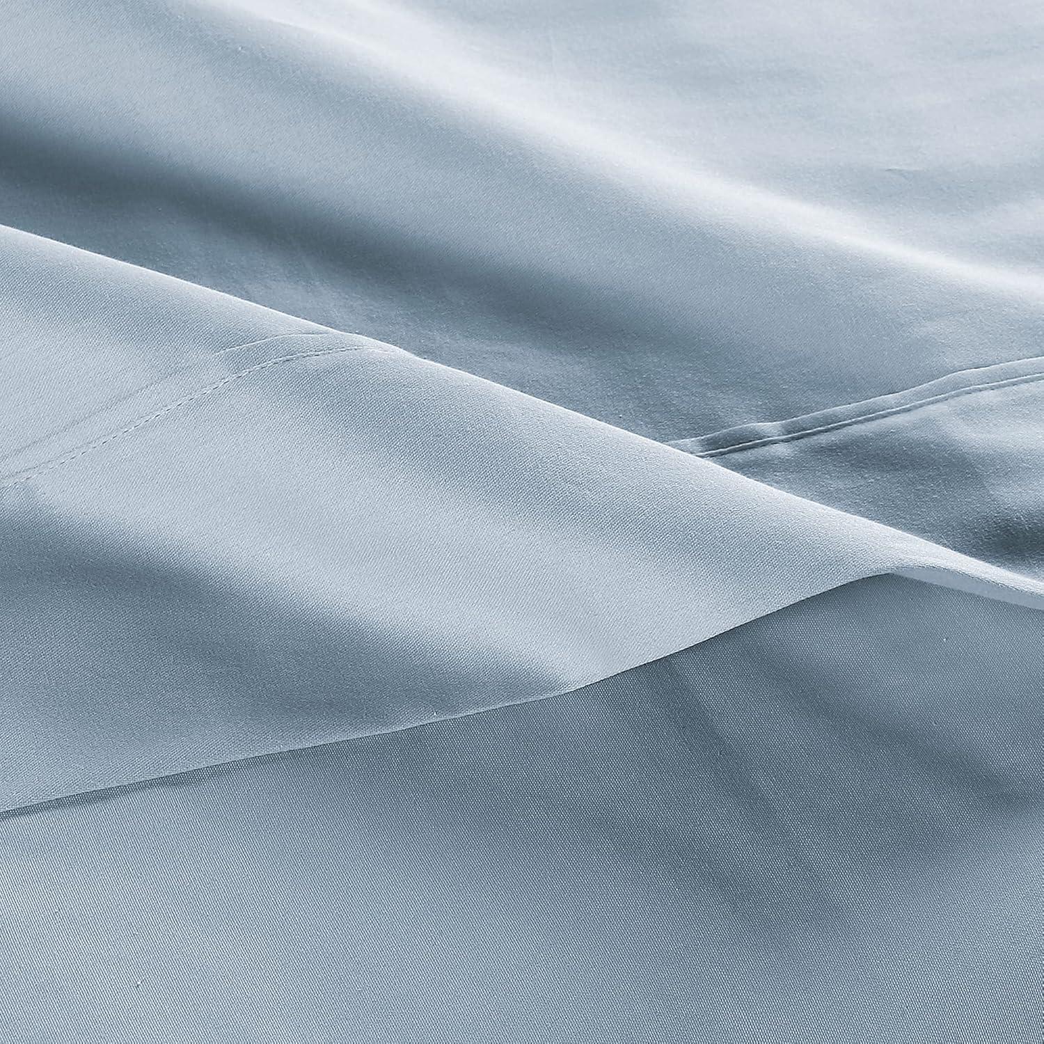 imageAnne Klein Reverie 100 Cotton Solid Sheet Set Full BlueGrey