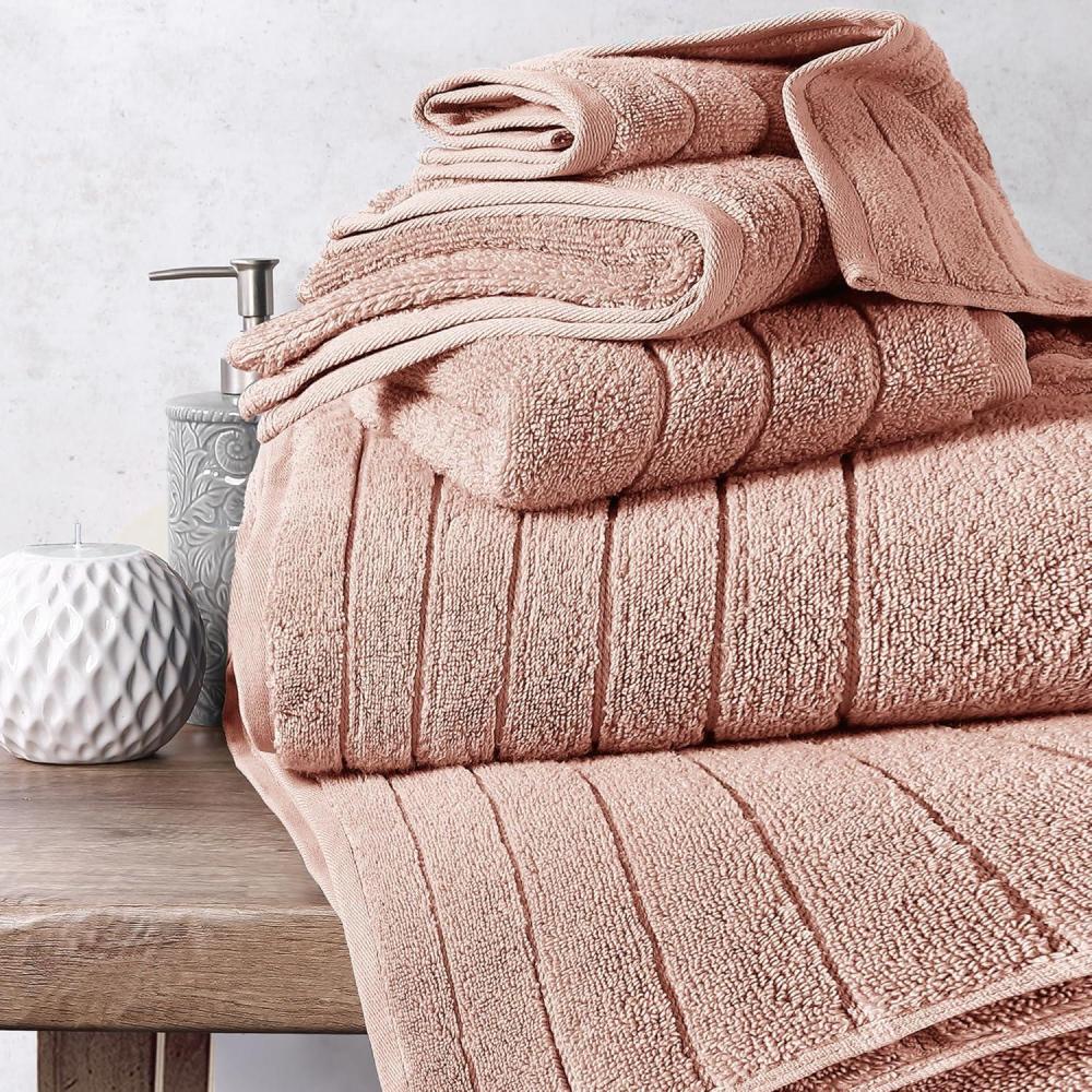 imageAnne Klein 6Piece Reverie Towel Set 2 Bath Towels 2 Hand Towels 2 Wash Cloths 100 Cotton BlushBlush