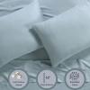 Anne Klein Reverie 100% Cotton Solid Sheet Set, Full, Blue-Grey