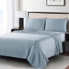 Anne Klein Reverie 100% Cotton Solid Sheet Set, Full, Blue-Grey