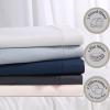 Anne Klein Reverie 100% Cotton Solid Sheet Set, Full, Blue-Grey