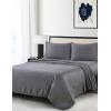 Anne Klein Reverie 100% Cotton Solid Sheet Set, King, Charcoal