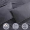 Anne Klein Reverie 100% Cotton Solid Sheet Set, King, Charcoal