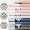 Anne Klein Westhill Dot, 100% Cotton Sateen Sheet Set, with Flat Sheet, Fitted Sheet, Pillowcases,Twin, Blush(Blush)
