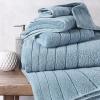 imageAnne Klein 6Piece Reverie Towel Set 2 Bath Towels 2 Hand Towels 2 Wash Cloths 100 Cotton BlushChambray