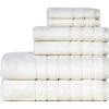 Anne Klein 6-Piece Reverie Towel Set, 2 Bath Towels, 2 Hand Towels, 2 Wash Cloths, 100% Cotton, Blush(White)