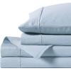 Anne Klein Reverie 100% Cotton Solid Sheet Set, Full, Blue-Grey