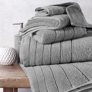 Anne Klein 6-Piece Reverie Towel Set, 2 Bath Towels, 2 Hand Towels, 2 Wash Cloths, 100% Cotton, Blush(Light Grey)