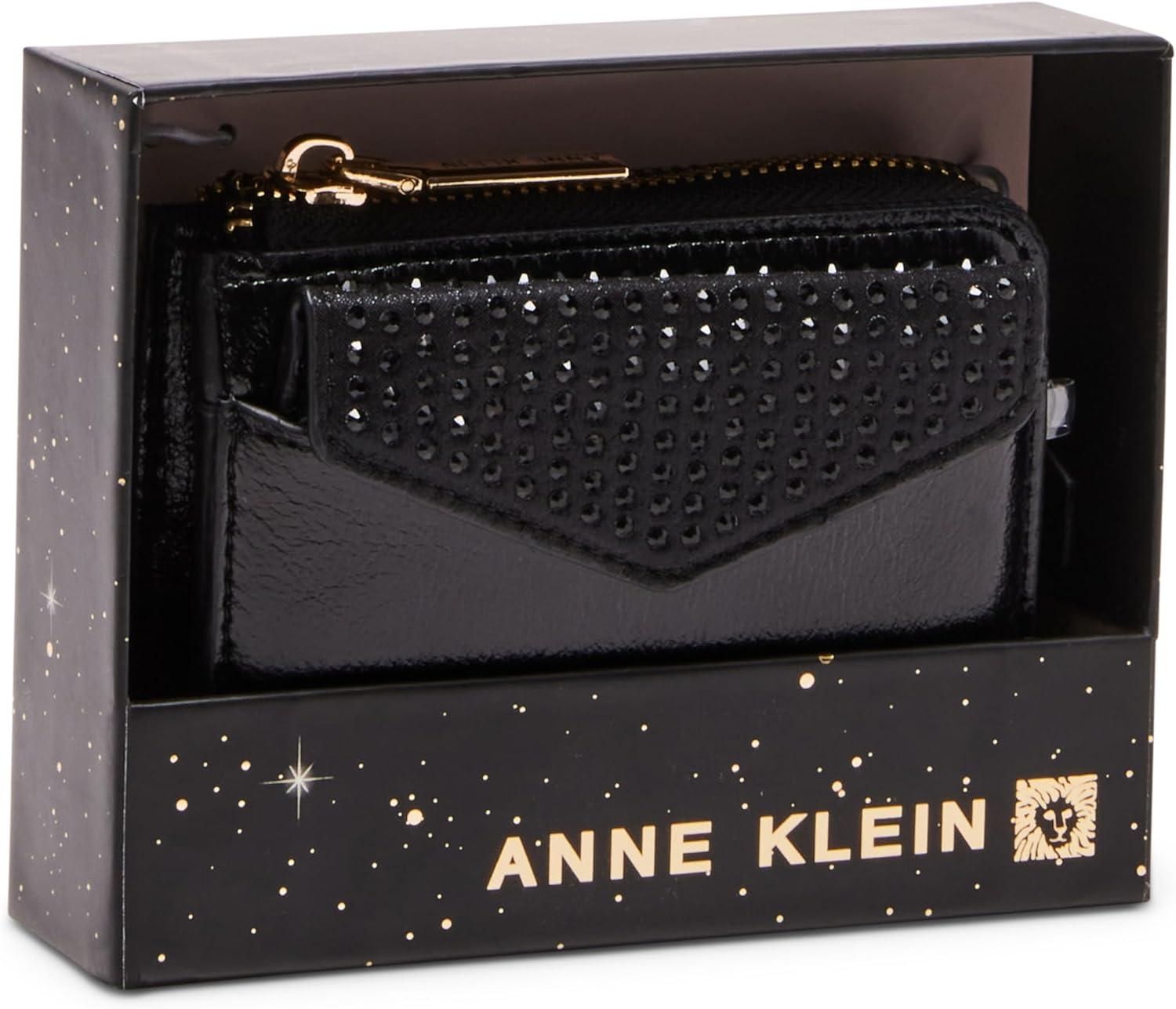 imageAnne Klein AK 2 piece envelope flap curved wallet with rhinestones
