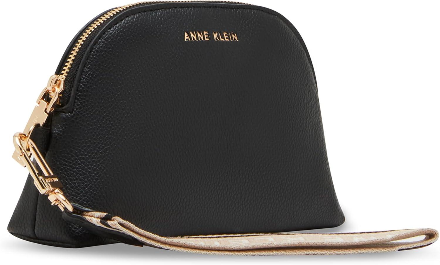 imageAnne Klein AK 3 piece pouch gift set with web detailingBlack