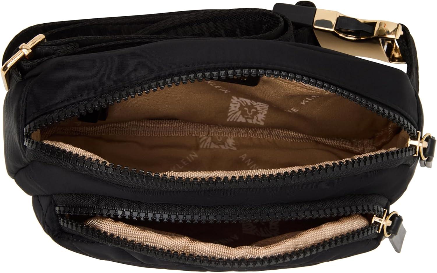 imageAnne Klein Quilted Nylon Pant Belt Black One Size