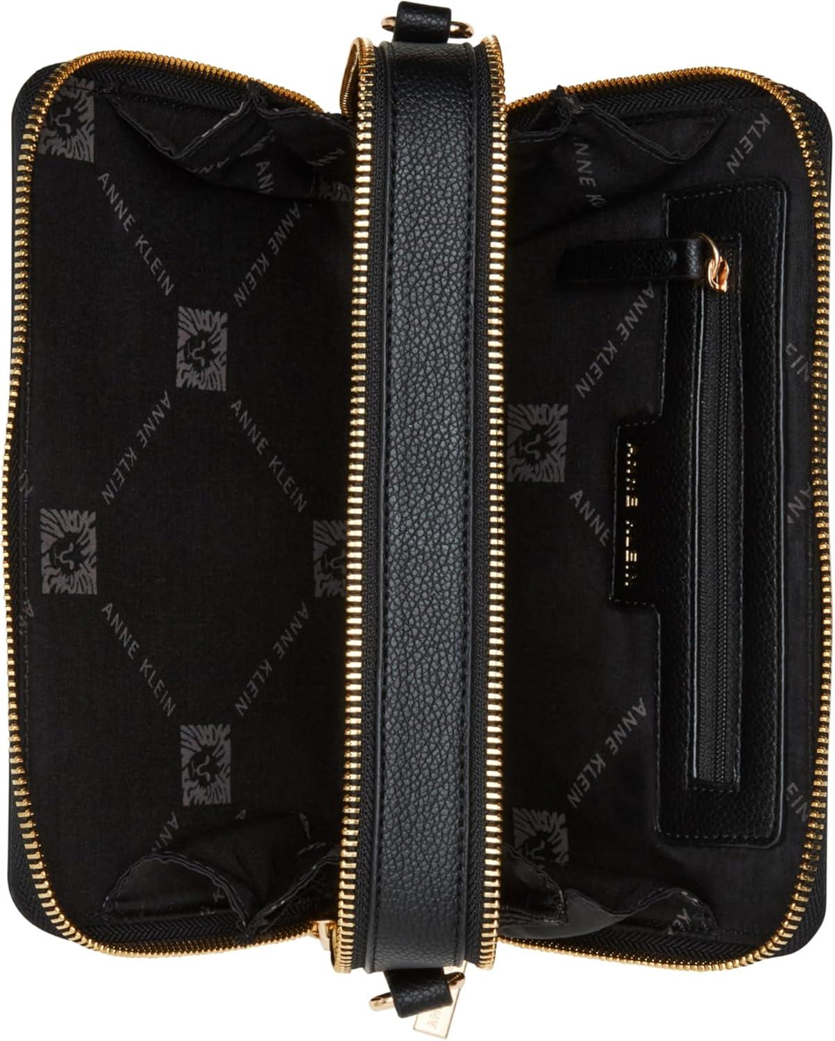 imageAnne Klein Womens Ak 3 Piece Gift Set with Double Zip Camera CrossbodyBlack