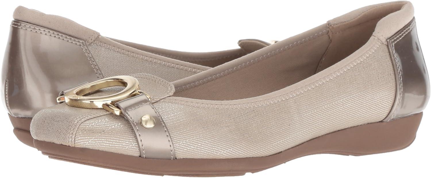 imageAnne Klein Womens Umeko Ballet FlatMetallic Taupe