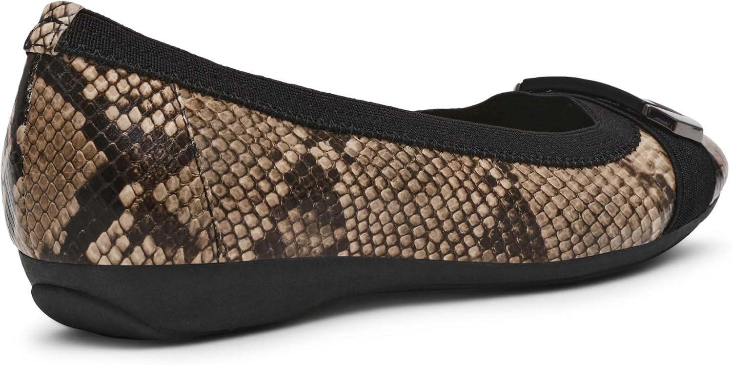 imageAnne Klein Womens Uplift Ballet FlatBlack WhiteSnake