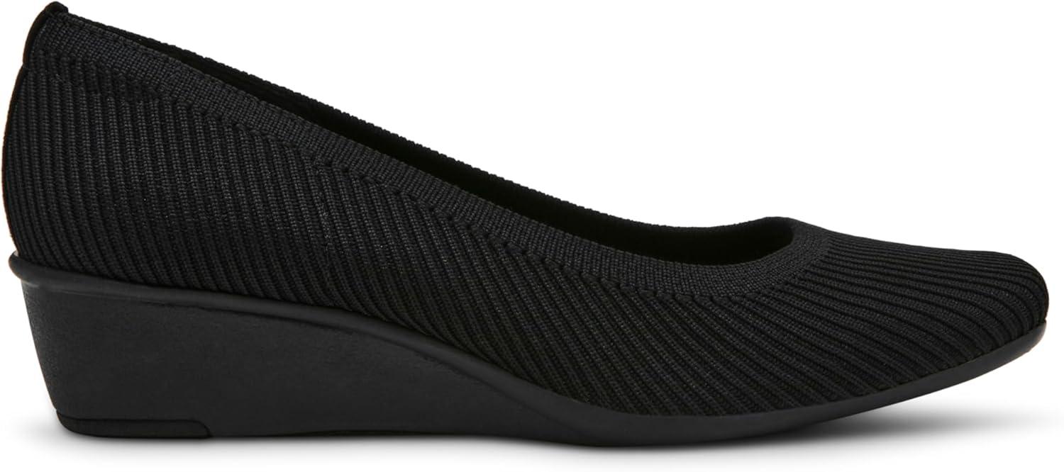 imageAnne Klein Womens Wisher Wedge PumpBlack Knit