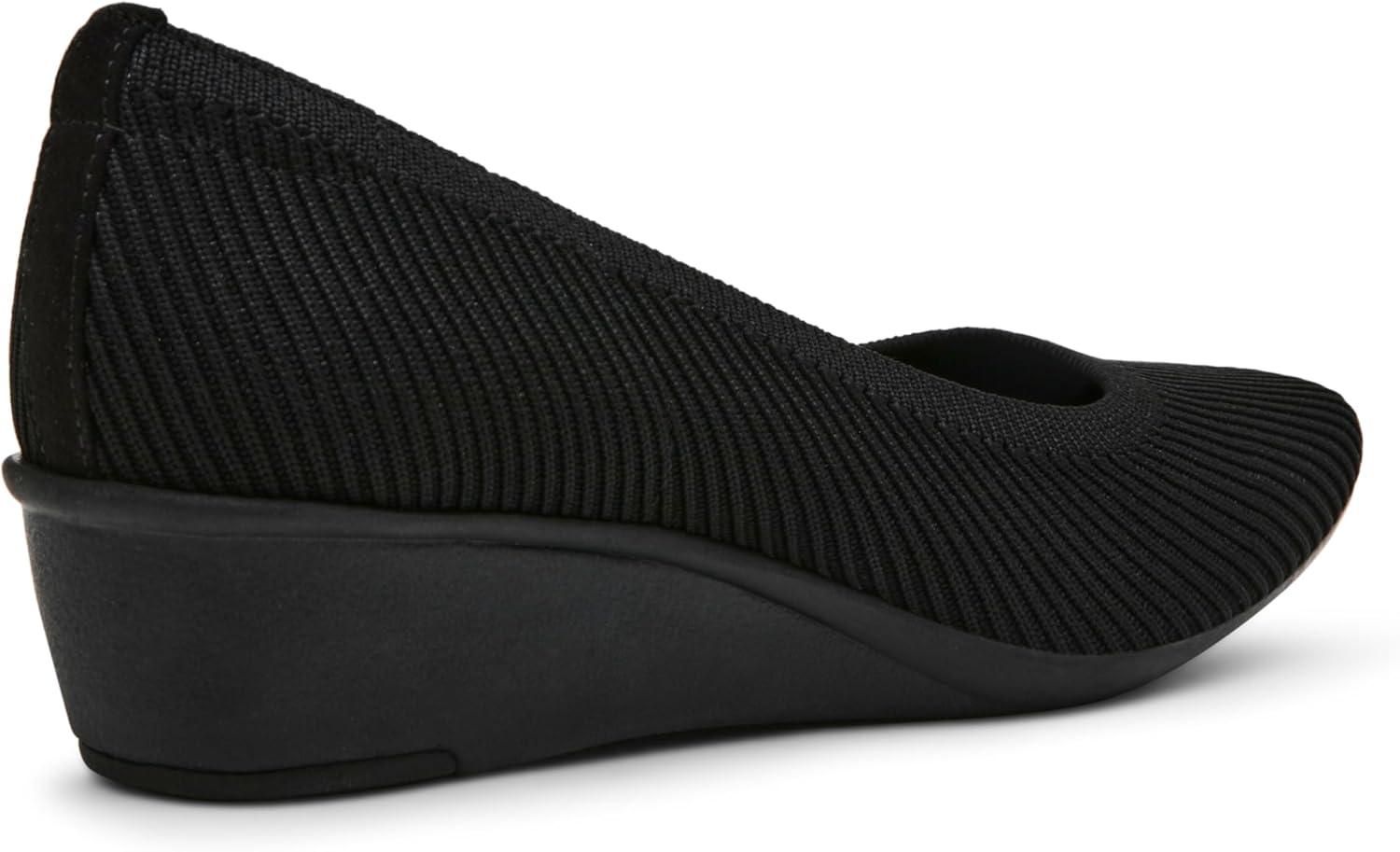 imageAnne Klein Womens Wisher Wedge PumpBlack Knit