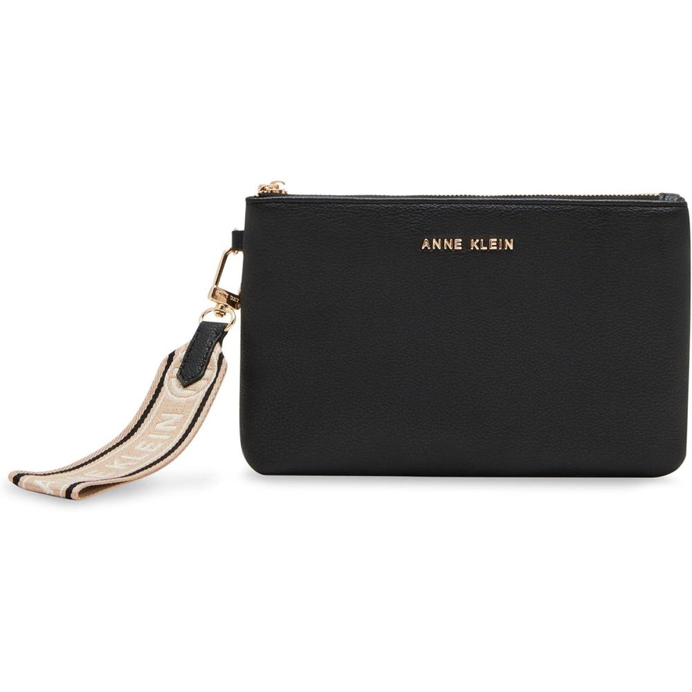 imageAnne Klein AK 3 piece pouch gift set with web detailingBlack
