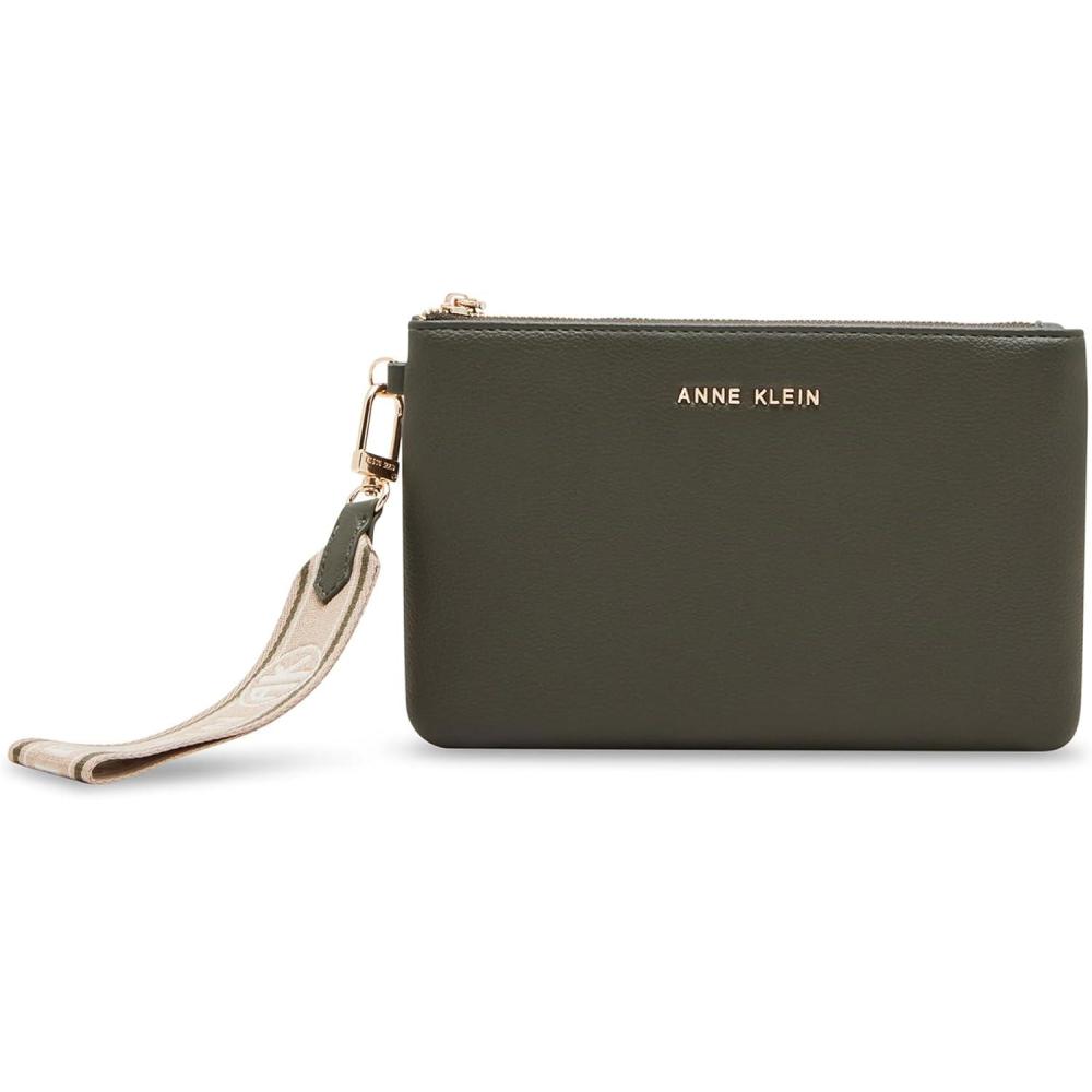imageAnne Klein AK 3 piece pouch gift set with web detailingDark Olive