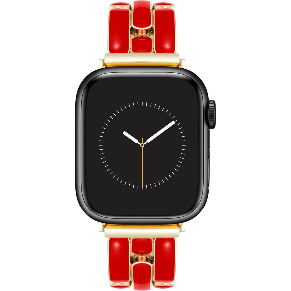imageAnne Klein Fashion Bracelet for Apple Watch Secure Adjustable Apple Watch Replacement Band Fits Most WristsRedGold