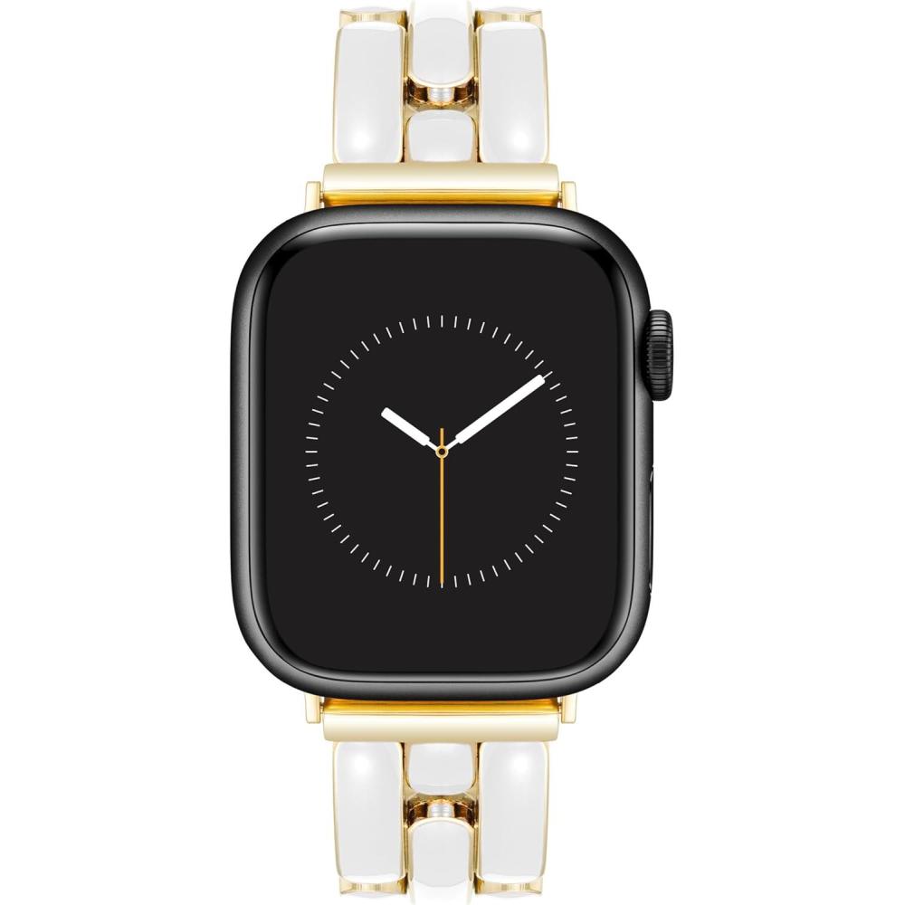imageAnne Klein Fashion Bracelet for Apple Watch Secure Adjustable Apple Watch Replacement Band Fits Most WristsWhiteGold