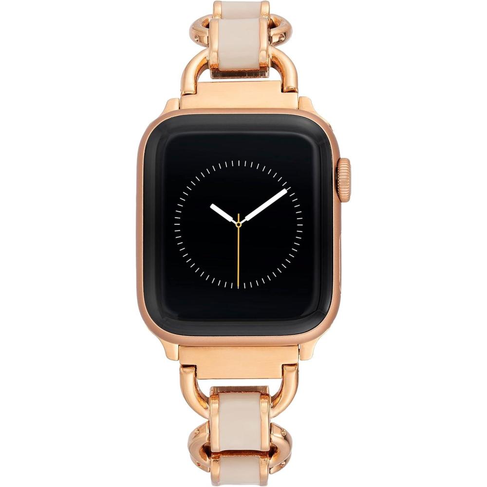 imageAnne Klein Fashion Chain Bracelet for Apple Watch Secure Adjustable Apple Watch Replacement Band Fits Most WristsBlush and Rose Gold