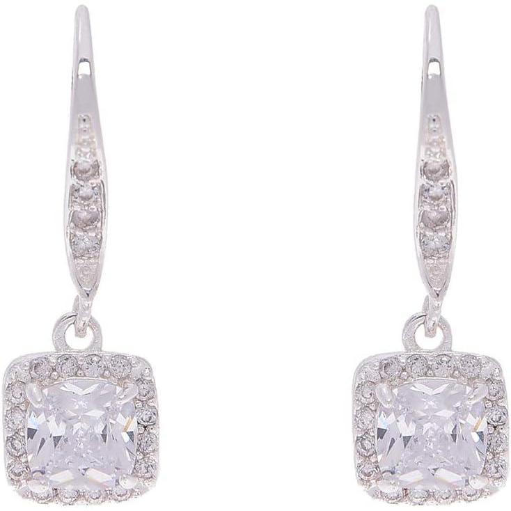 imageAnne Klein Flawless SilverTone ampamp Cubic Zirconia Leverback Drop Earrings