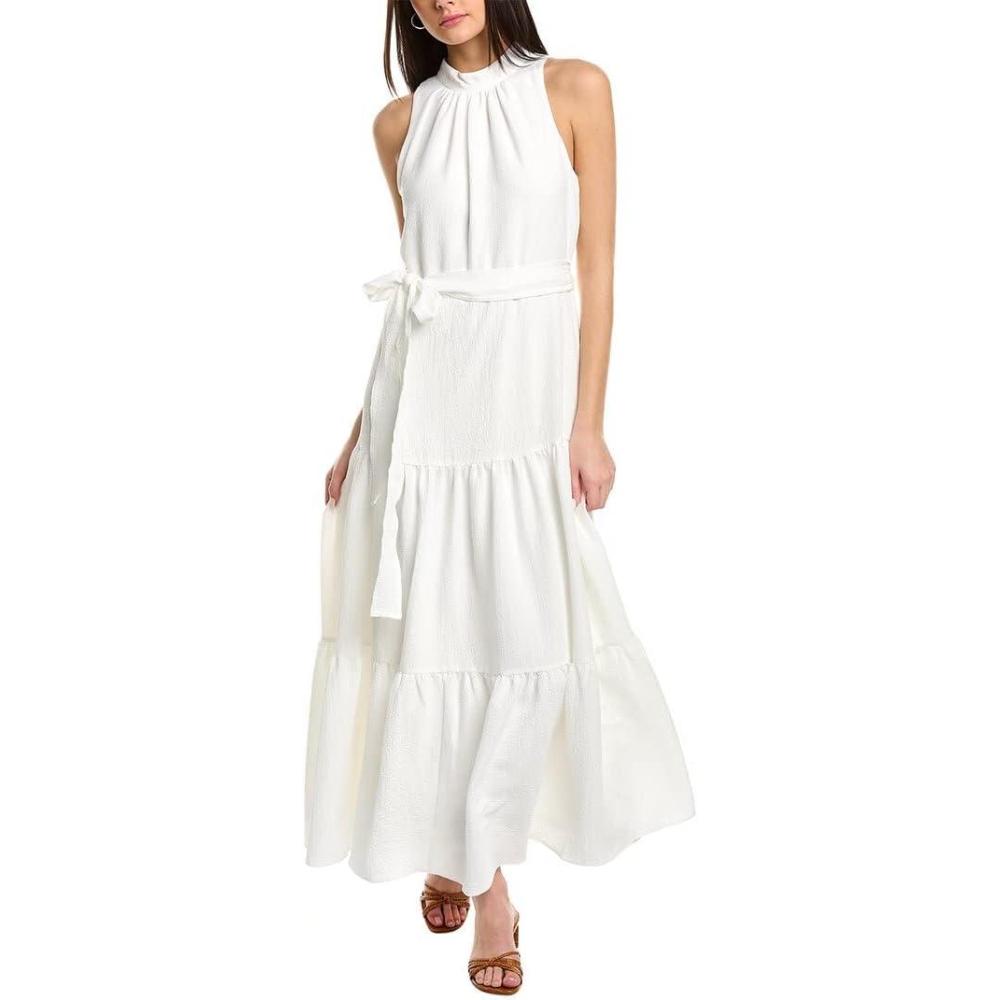 imageAnne Klein Mens Tiered Tie Neck MaxiBright White