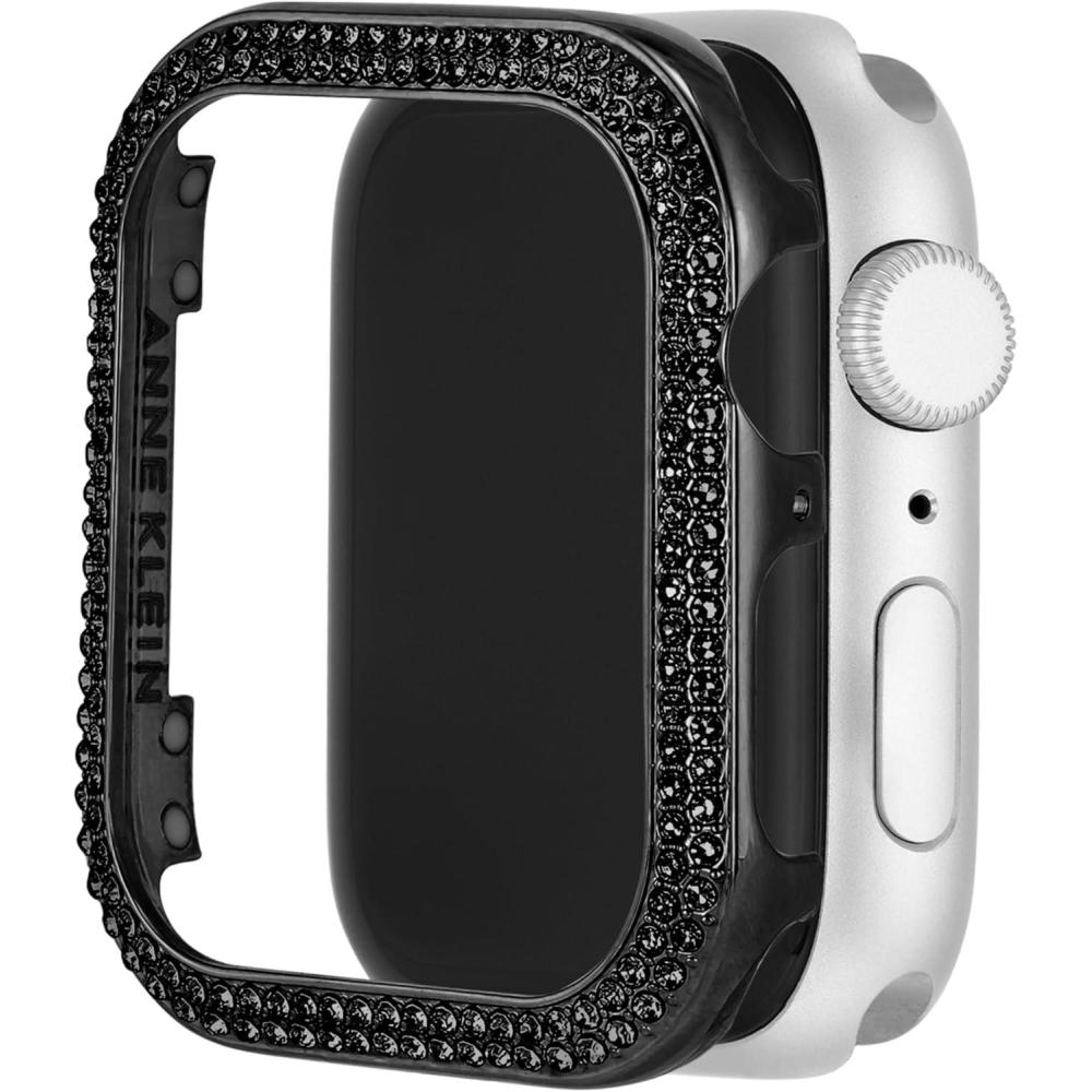 imageAnne Klein Premium Crystal Bumper Compatible with Apple Watch Seamless Fit Easy Installation Bumper for Apple WatchBlack With Crystals