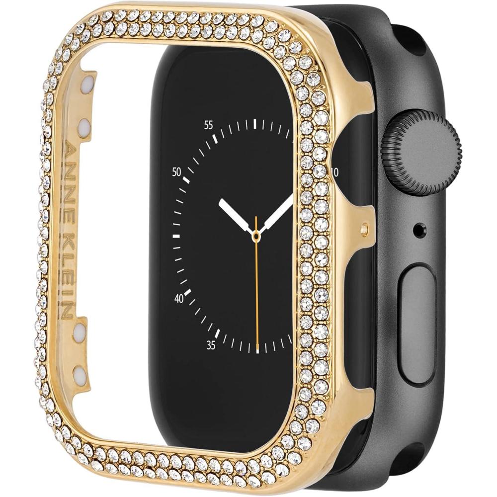 imageAnne Klein Premium Crystal Bumper Compatible with Apple Watch Seamless Fit Easy Installation Bumper for Apple WatchGoldTone