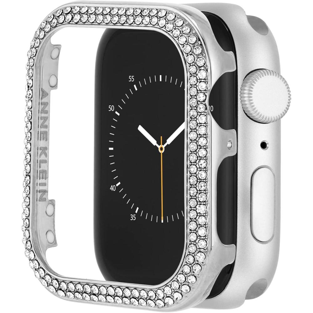 imageAnne Klein Premium Crystal Bumper Compatible with Apple Watch Seamless Fit Easy Installation Bumper for Apple WatchSilverTone