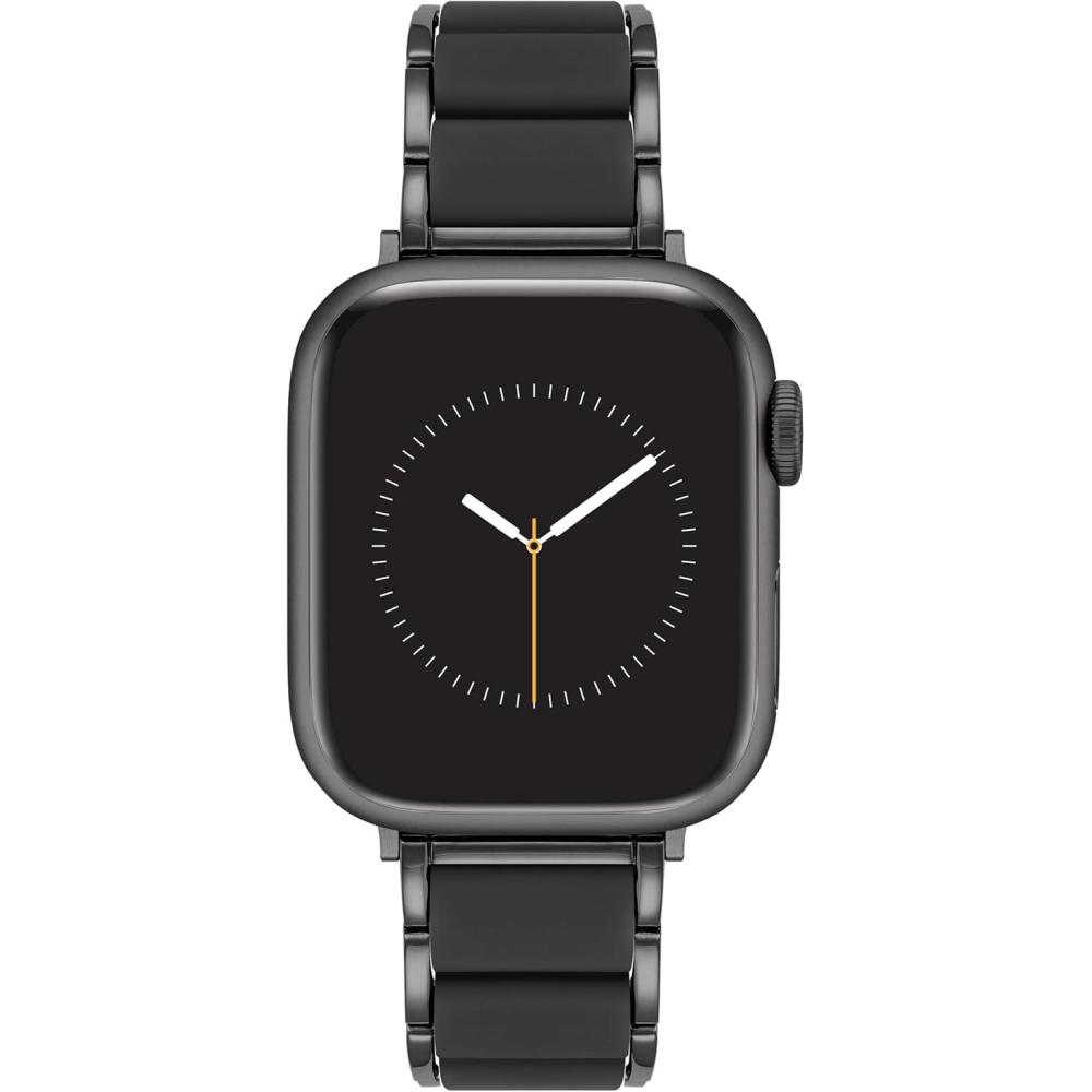 imageAnne Klein Silicone Fashion Bracelet for Apple Watch Secure Adjustable Apple Watch Replacement Band Fits Most WristsBlack