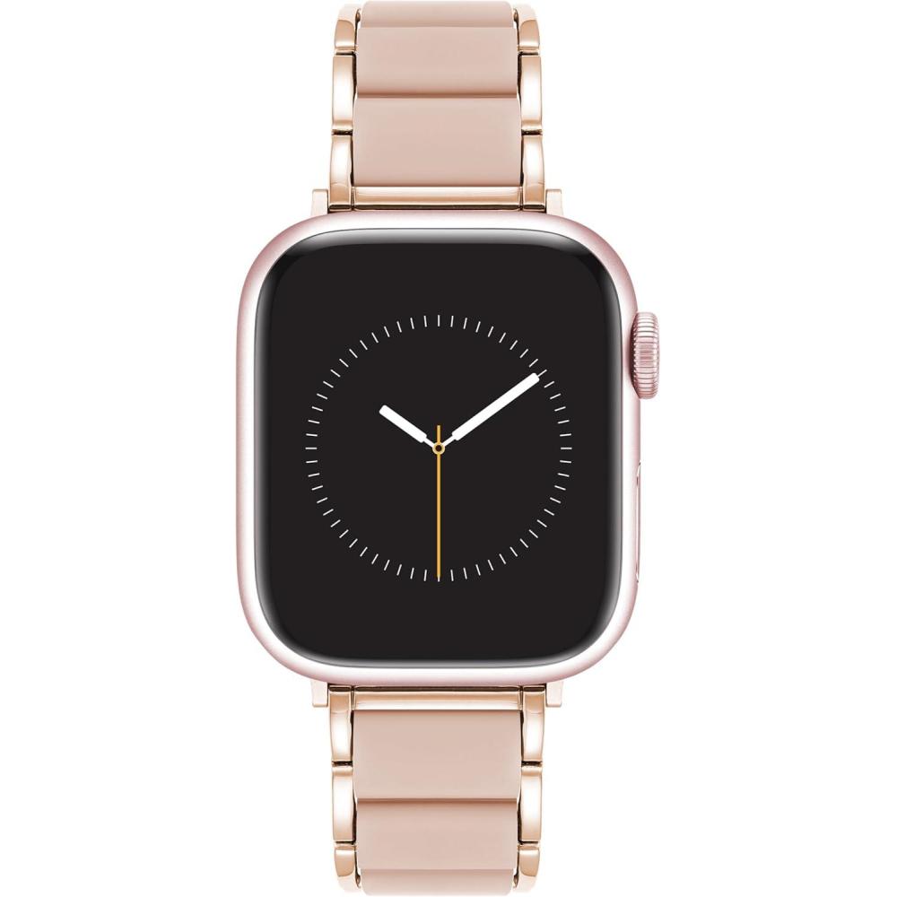 imageAnne Klein Silicone Fashion Bracelet for Apple Watch Secure Adjustable Apple Watch Replacement Band Fits Most WristsBlush PinkRose Gold