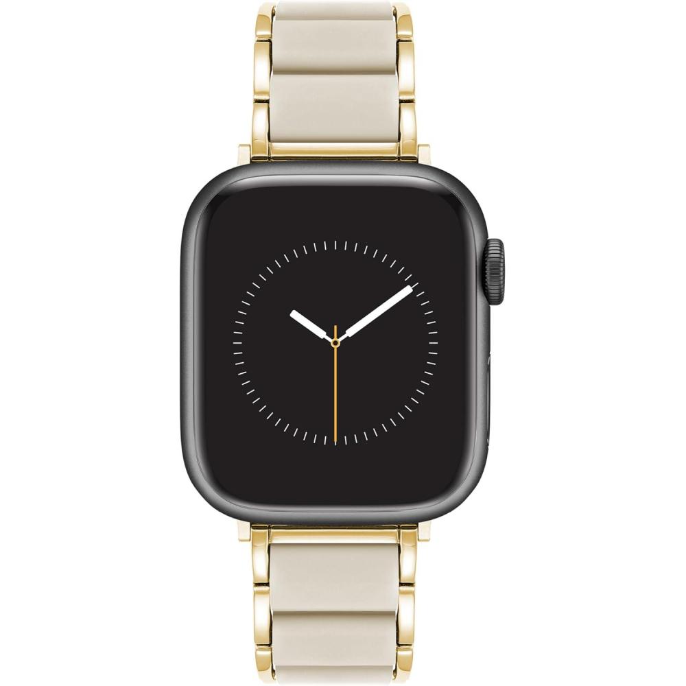 imageAnne Klein Silicone Fashion Bracelet for Apple Watch Secure Adjustable Apple Watch Replacement Band Fits Most WristsOffWhite