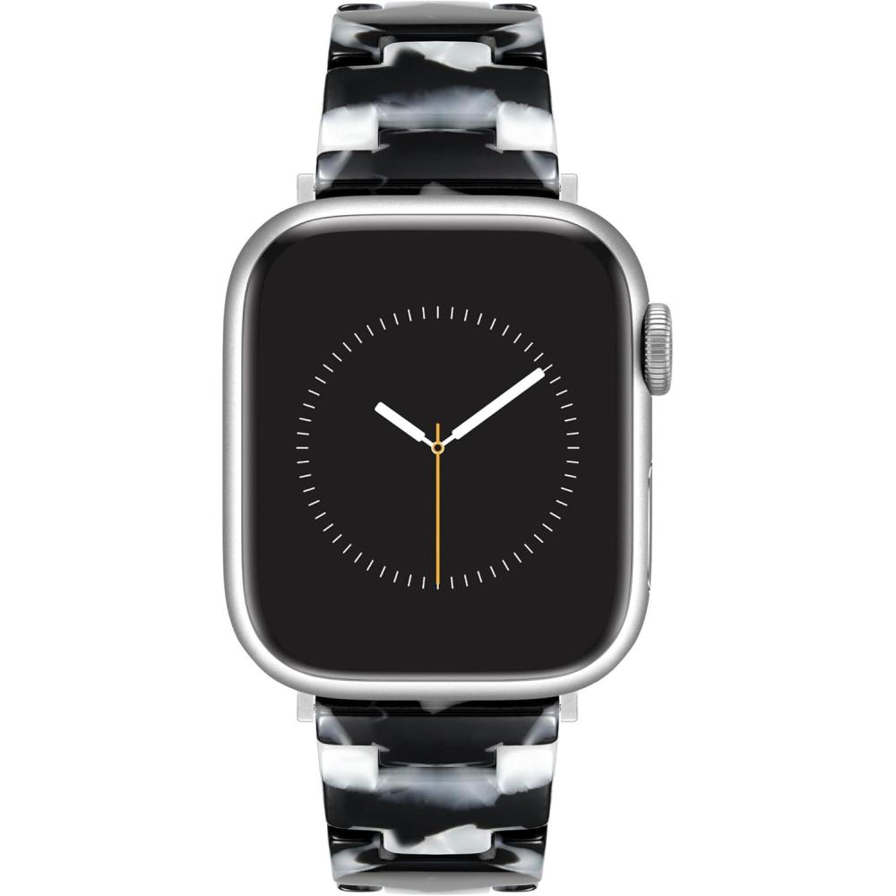 imageAnne Klein Womens Acetate Fashion Band for Apple Watch Secure Adjustable Apple Watch Band Replacement Fits Most WristsBlackWhite