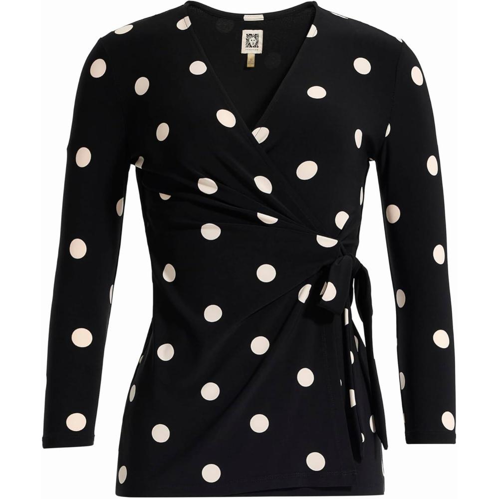 imageAnne Klein Womens Faux Wrap TopAnne BlkAnne Wht