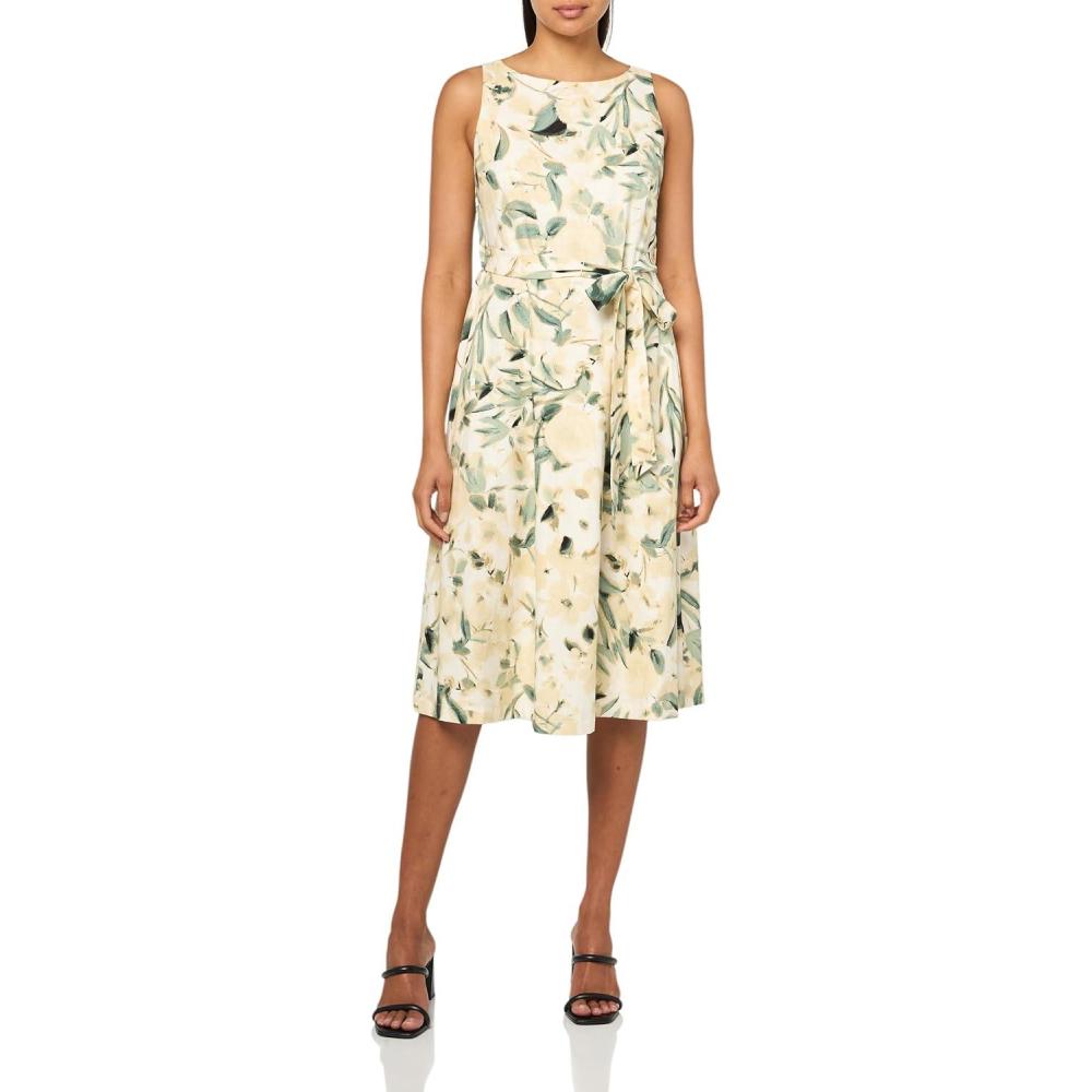 imageAnne Klein Womens Fit and Flare MidiWhite Dove Multi