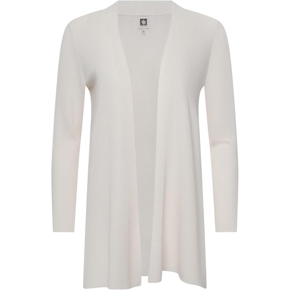 imageAnne Klein Womens Nappa Kissing Front CardiganWhite Dove