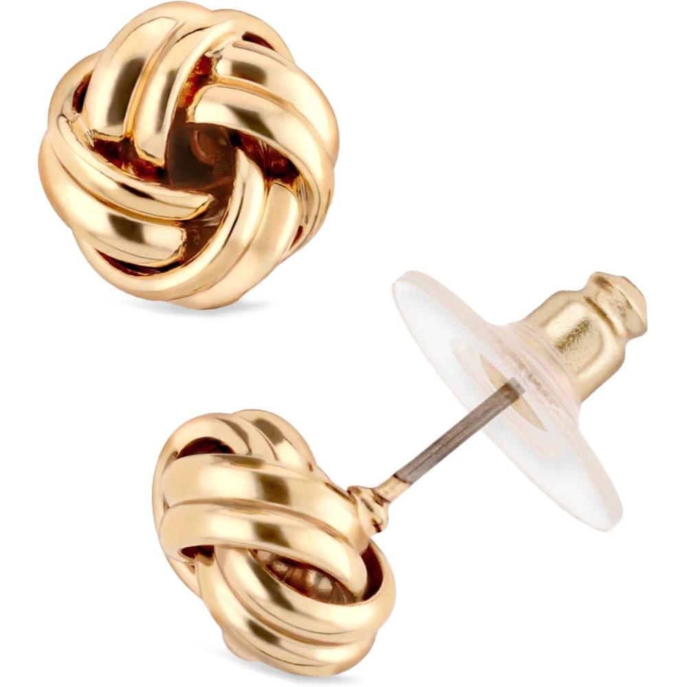 imageAnne Klein Womens Pierced Earrings Knot Stud Gold One Size