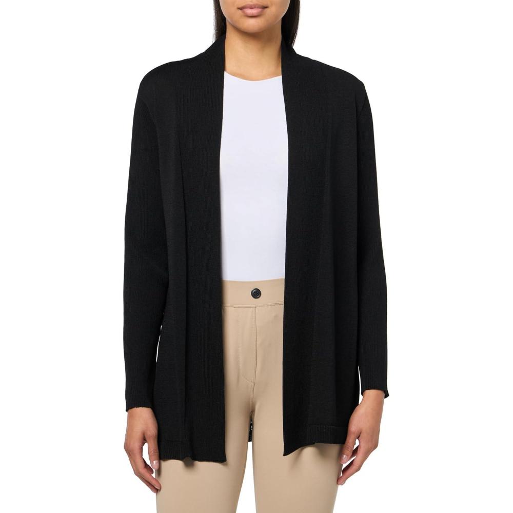 imageAnne Klein Womens Sonoma Cardigan W Rib CollarAnne Black