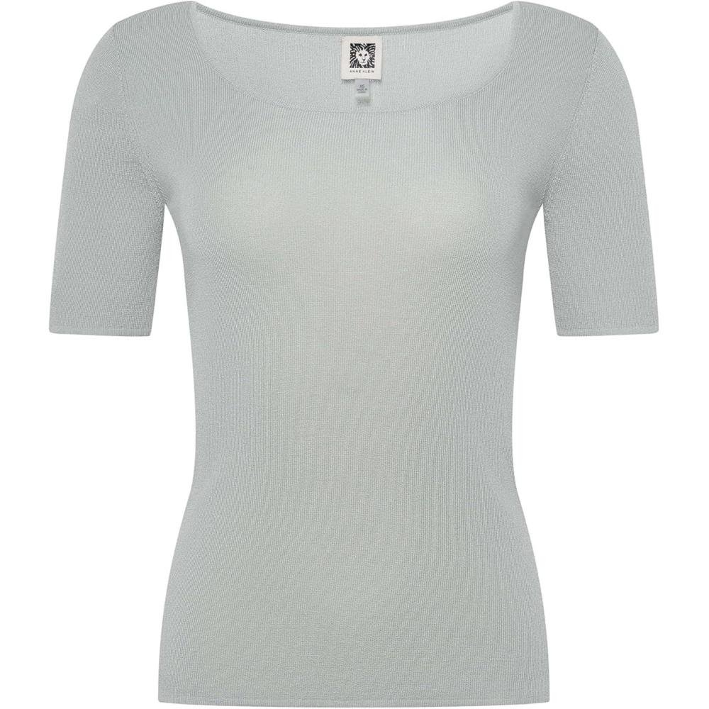 imageAnne Klein Womens Square Neck Sweater W Cap SleevesSoft Aloe