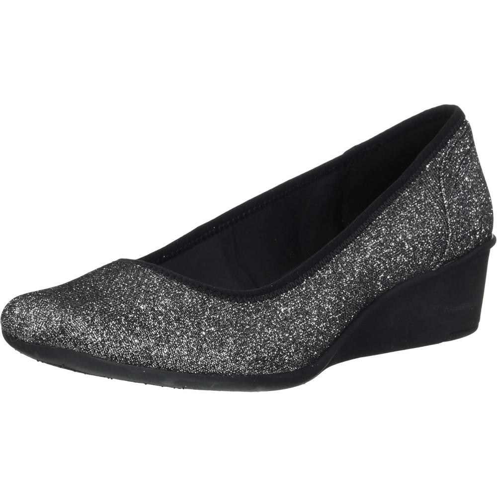 imageAnne Klein Womens Wisher Wedge PumpPewter Stretch