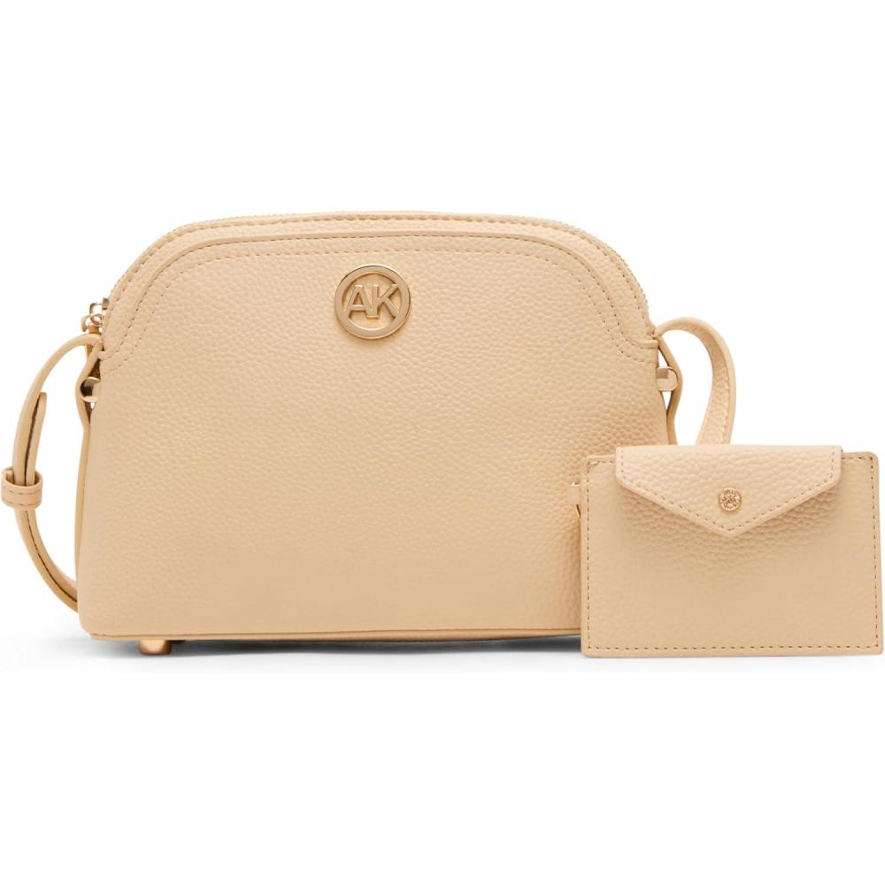 imageAnne Klein womens Anne Klein Dome Crossbody With Detachable Card CasePanna Cotta