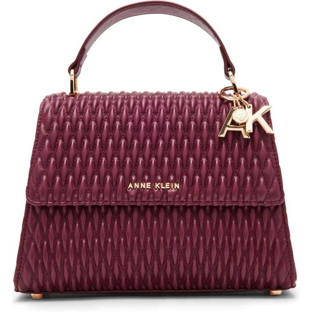 imageAnne Klein womens Anne Klein Medium Ruched Flap CrossbodyCherry Lacquer