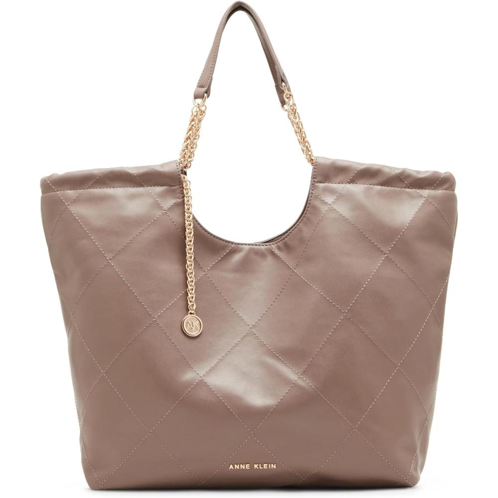 imageAnne Klein womens Anne Klein Medium Stitched Quilted Tote With Chain StrapMink