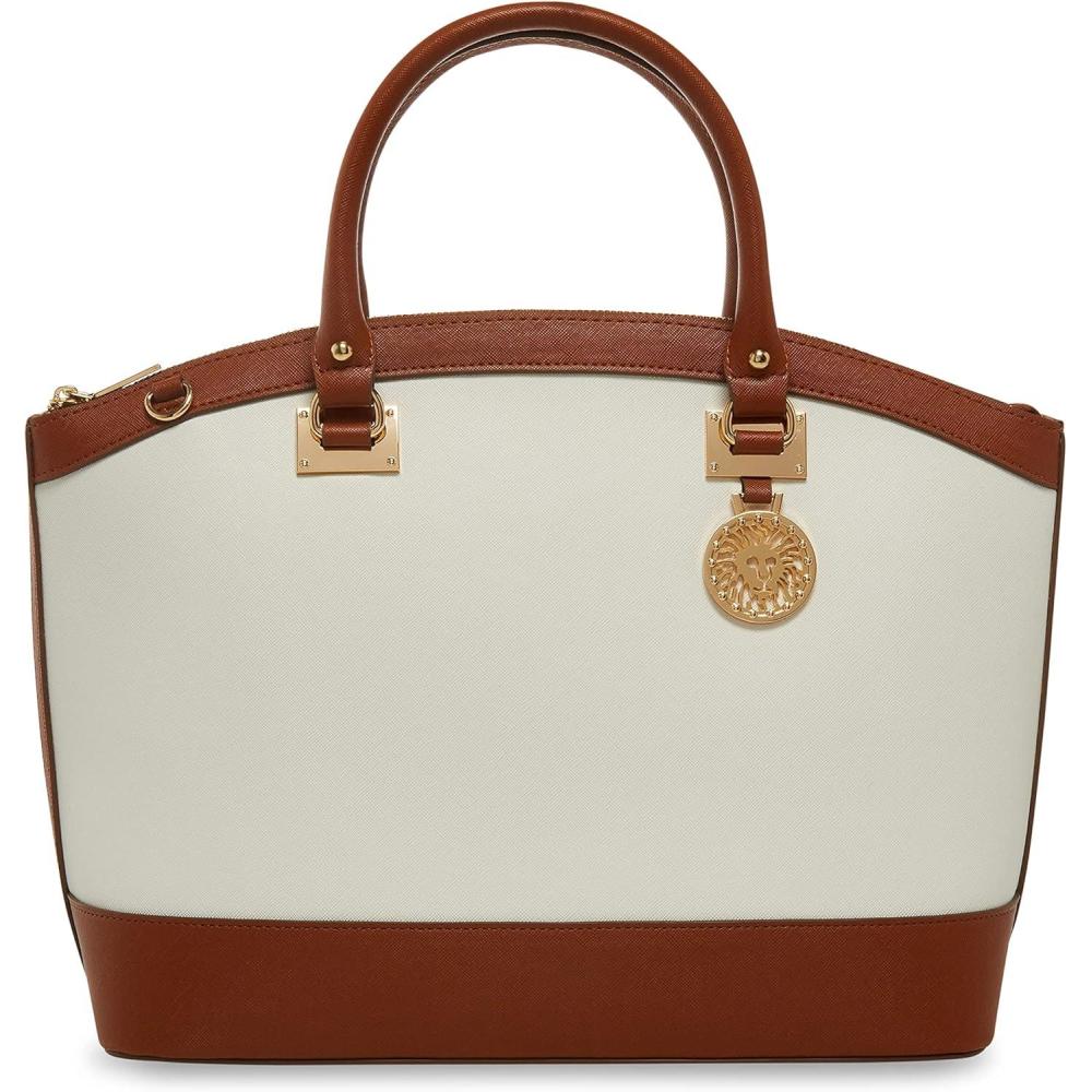 imageAnne Klein womens Anne Klein New Recruits Dome SatchelAnne White Saddle