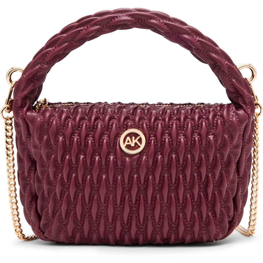 imageAnne Klein womens Anne Klein Rounded Mini Ruched CrossbodyCherry Lacquer