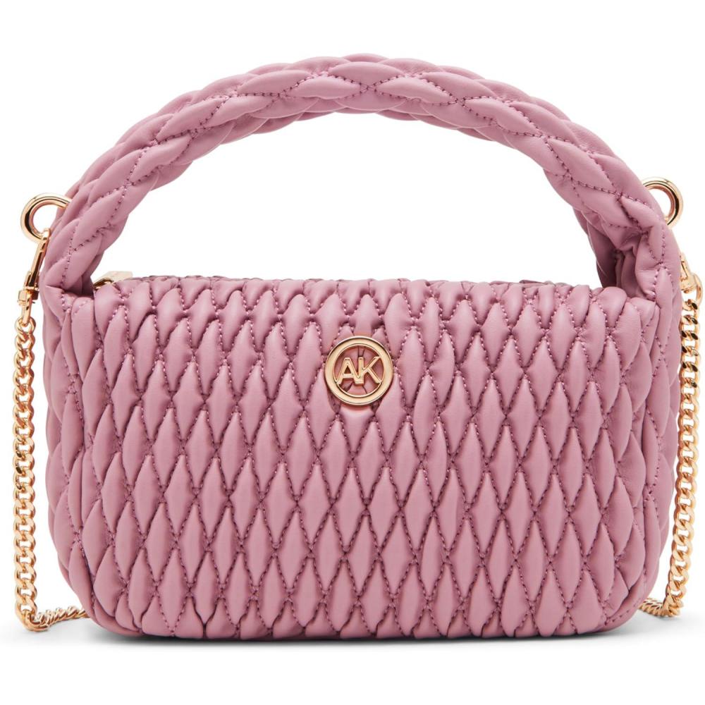 imageAnne Klein womens Anne Klein Rounded Mini Ruched CrossbodyCosmetic Pink