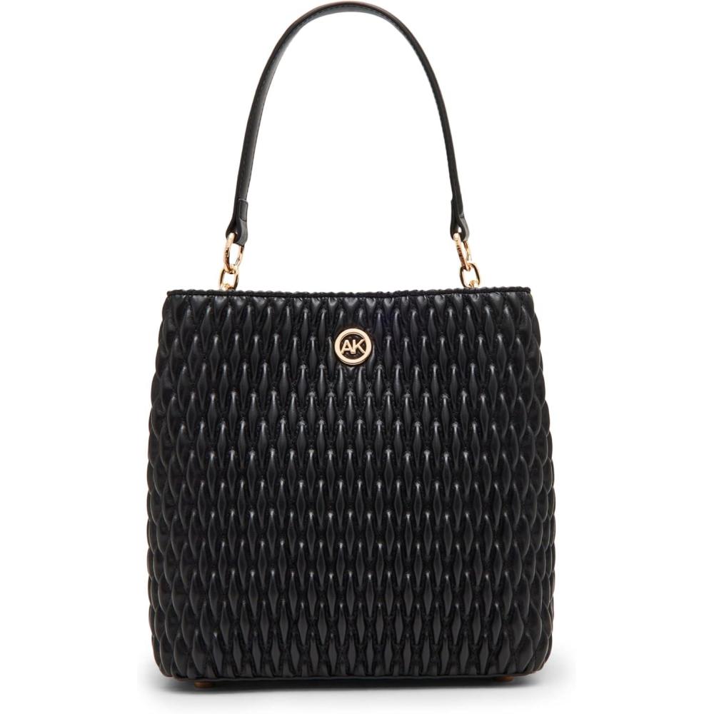 imageAnne Klein womens Anne Klein Ruched Bucket Bag With Convertible StrapBlack