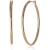 Anne Klein Classics Silvertone Large Oval Hoop Earrings(Gold)