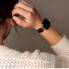 Anne Klein Fashion Bracelet for Apple Watch, Secure, Adjustable, Apple Watch Replacement Band, Fits Most Wrists(Black/Gold)